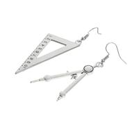 FRCOLOR 1 Par De Pendientes De Tijeras De Amor Pendientes De Borde Recto Adornos Para Las Orejas De Mujer Joyería De Moda Para Las Orejas De Brújula Colgante Para Las