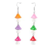 FRCOLOR 1 Par Pendientes de champiñones coloridos champiñón joya de hongos pierras de hongos joyería de setas Lindo hongo cuentas de champiñones accesorios de setas el plastico Vistoso