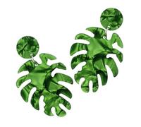 FRCOLOR 1 Par Pendientes de hojas traseras de tortuga aretes para mujer tachuelas Pendientes colgantes de las chicas Pendientes colgantes para chicas adolescentes versión de acetato