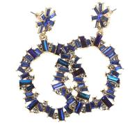 FRCOLOR 1 Par pendientes exagerados largo pendientes de cuentas para mujer colgando colgado lágrima grande colgante de oreja de acrílico Delicado Dlegler colgante de dama Azul