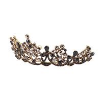 FRCOLOR 1 Pc Retro Barroca Barroco Gotico Decorativo Boda Gótica Diadema Enjoyada Bodas Vestido Novia Sombreros Medievales De Estilo Barroco Decoración Cristal Black
