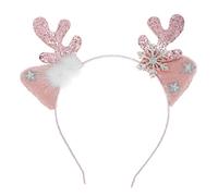 FRCOLOR 1 Pc venda christmas ribbon xmas decorations sombreros de fiesta aro de pelo de cuerno de ciervo diadema de cuernos de navidad dulce tocado de navidad Acero inoxidable rosa