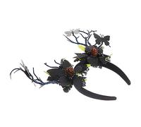 FRCOLOR 1 Pc Venda Diadema De Diadema De Ciervo Asta Diadema Cosplay Astas De Ciervo Gótico Delirio Fiesta Diadema De Asta Tocado De Rama Diademas Poliéster Black