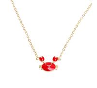 FRCOLOR 1 Pieza 925 de mujer - Collar romántico mujer - Collar cambio color accesorio de cangrejo joyas de animales colgante de moda joyas de plata esterlina Golden