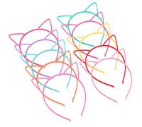Frcolor 10 diademas con orejas de gato de plástico, disfraces o fiestas, mujeres y niñas