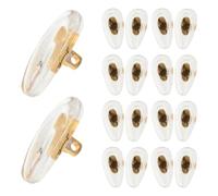 FRCOLOR 10 Pares Almohadillas Nasales de Metal Cámara de Aire para Gafas, Agarres Antideslizantes de Silicona Hipoalergénica, Accesorios Reemplazo para Mayor Comodidad en Gafas de Sol