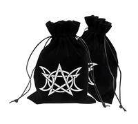 FRCOLOR 10 Piezas bolsa de tarot bolsa de dados cartas del tarot con guía bolsa de pelusa de tarot cartas de tarot bolsa de cartas del tarot contenedor de cartas de oráculo franela Black