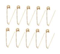 FRCOLOR 10 piezas Broche de Seguridad con Rhinestones u Shaped de Alfileres Decorativos para Bufandas Suéteres y Faldas Accesorio Elegante y Seguro para Mujer