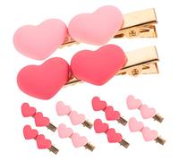 FRCOLOR 10 Piezas clip de pelo de clip de pato de amor De las mujeres caliente horquillas de perlas hair clips horquillas moño pinzas para el cabello pinzas de cocodrilo de corazón Metal