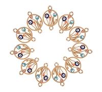 FRCOLOR 10 Piezas Cuentas de Mal de Ojo para Pulseras y Collares Amuletos Colgantes de Metal Decorativos para Hacer Joyas DIY en Cumpleaños