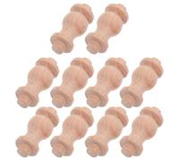 FRCOLOR 10 Piezas de Husillos de Madera Maciza 4x1,8 Cm para Barandillas Decorativas Interiores y Exteriores, Balaustres Romanos Pequeños para Decoración de Terraza y Escalera