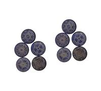 FRCOLOR 10 Piezas decoración del judaísmo aquarito lapislazuli piedras de amuleto accesorios de viaje dimensión piedra redonda cristal de estrella religiosa roca talismán lapislázuli