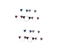 FRCOLOR 10 Piezas Diadema de leopardo brillante diademas de lazo para niñas diadema de disfraz de animal hair topper cat ears tiara aro de pelo de fotografía Accesorios para el cabello