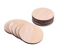FRCOLOR 10 Piezas Discos de Madera Redondos sin Terminar para Bricolaje, Círculos de Madera Naturales de 10 Cm Diámetro y 5 Mm Grosor, Suministros de Manualidades para Decoración y