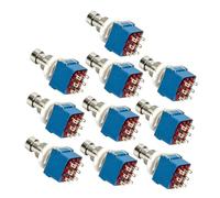 FRCOLOR 10 piezas Unidades Interruptor Pines para Pedal de Efectos de Guitarra True Bypass Azul Caja para Bypass sin Distorsión Compatible con Pedales Vintage