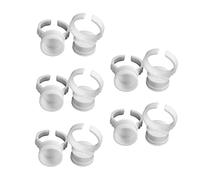 FRCOLOR 100 Piezas Ceja de tazón tazas de anillos taza de pestañas portavidía contenedor de taza de tinta blanco