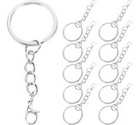 FRCOLOR 100 Piezas de Llavero de Metal Anillos Divididos y Hebillas para Llaves, Material Duradero para Uso en Exteriores y Hogar