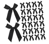 FRCOLOR 100piezas Lazos Mini Hechos a Mano De Satén Negros para Manualidades Coser Envolver Regalos Decorar Showers Fiestas Navidad y Halloween