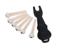 FRCOLOR 10juegos Kit Clavijas para Guitarra Acústica Clavijas de Puente de Guitarra con Extractor de Kit de Reparación para Cambios y Mantenimiento
