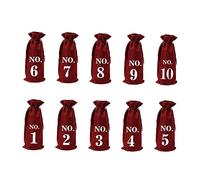FRCOLOR 10piezas Yute Para Vino Reutilizables Con Cordón Fundas Resistentes Para Botellas De Vino Numeradas Para Regalos Fiestas Bodas y Decoración Festiva