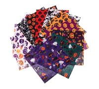 FRCOLOR 12 Hojas Tela de Patchwork para Halloween Decorativa, 80% Poliéster y 20% Algodón, Adecuado para DIY y Manualidades de Costura Festiva