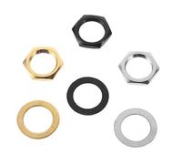 FRCOLOR 12 juegos Electric Guitar Input Jack Socket Nuts With Alloy Washers Replacement Parts For Guitar And Bass Metal Nut And Washer Combo Easy Installation