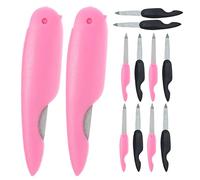 FRCOLOR 12 Limas de Uñas Metálicas Plegables Mini de Doble Cara, 12 Piezas (6 Rosas, 6 Negras), Archivo y Pulidor Portátil para Manicura y Pedicura en Casa, Salón y Viaje
