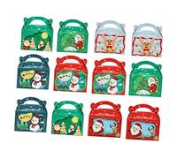FRCOLOR 12 Piezas Cajas de Dulces Navideñas para Guardar Regalos de Fiesta Unidades Cajas de Obsequio Navideñas de Papá Noel Almacenamiento