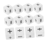 FRCOLOR 12 Piezas Dados de Enseñanza Matemática Acrílicos para Cálculo Operaciones Suma Resta Multiplicación Educativo Escuela