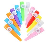 FRCOLOR 12 Piezas de Kazoo de Instrumentos Bucales para Niños Membrana Reemplazable, Material Abs, Juguetes Musicales Divertidos para Todas las Edades Color Aleatorio