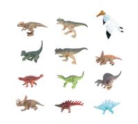 FRCOLOR 12 Piezas Figuras de Dinosaurios de Plástico Educativo Infantil con Realistas Juguetes de Simulación para Decoración y Colección