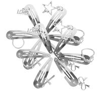 FRCOLOR 12 Piezas Horquilla Cabello Botellas Pequeñas Con Tapas Decoración Mini Cine Quemador De Perfume Coleteros Luz Calentadora De Cera Soportes Inoxidable Cadenas Latigazo Silver Metal