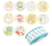 FRCOLOR 120piezas Tiras Adhesivas Infantiles Con Dibujos Animados Pequeñas Redondas y Elásticas Protección Selladora Para Heridas y Vacunas Unidades