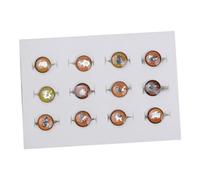 FRCOLOR 12piezas Anillo Que Cambia De Color Elegante Para Mujer Anillo De Moda Único Joyería Decorativa Para Dedo Para Eventos Sociales