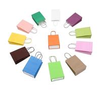 FRCOLOR 12piezas Bolsas Para Guardar Unidades Kraft Fiestas Cumpleaños Bodas De Mano Coloridas