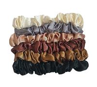 FRCOLOR 12piezas Coleteros De Satén Cabello Gomas Elásticas Pequeñas Estilo Retro Unidades Bandas Pelo De Seda Sintética Para Mujeres y Niñas