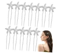 FRCOLOR 12piezas Horquilla de Estrella de Mar Gemas de Imitación Accesorios Cabello de Novia Horquillas Decorativas Cabello de Mujer Tocado de Boda Estrellas