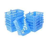 FRCOLOR 12piezas Mini Cestas De Compra Asas Cestas De Compra Para Casa De Muñecas Juguetes De De Mano Para Decoraciones De Hogar