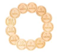 FRCOLOR 13 piezas Tarjetas de Mensuales para Bebés de Madera Set Diseño de Accesorios Fotográficos para Primer Año de Vida para Recuerdos de Crecimiento y Comemoración