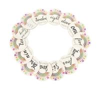 FRCOLOR 14 piezas Tarjetas Mensuales de Madera para Bebés Circulares de para Fotografías de Recién Nacidos Decoración Natural para Registro de Crecimiento y Recuerdos Familiares