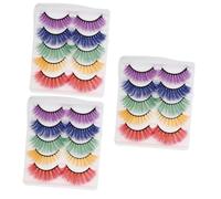 FRCOLOR 15 Pares Pestañas postizas encanto charm pestañas de manga racimos de pestañas de colores traje verde pestañas de fiesta pestañas de rendimiento esponjoso bebé colocar Perder