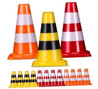 FRCOLOR 15 Piezas Conos de Tráfico Miniatura para Juguetes Educativos de Cognición con Señales Colores Rojo Amarillo y Naranja Accesorios para Escenarios de Aprendizaje y Desarrollo