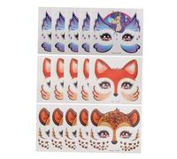 FRCOLOR 15piezas Pegatinas De Maquillaje Para Divertidas Pegatinas Faciales De Animales De Dibujos Animados Calcomanías De Caras De Jirafas y Unicornios Para Fiestas y Manualidades