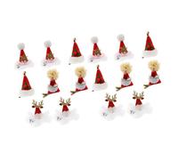 FRCOLOR 16 Piezas Horquilla Gorro Navideño Sombreros De Santa De Lentejuelas Pasador De Pelo De Navidad Pasador De Pelo De Asta Pinzas Para El Cabello De Navidad Aleación