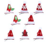 FRCOLOR 16 Piezas pinzas navideñas para el cabello pinzas de pelo de cocodrilo de navidad boutique de lazos para el cabello hair clips horquillas moño Accesorios para el cabello tela rojo