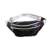 FRCOLOR 1Pieza Riñonera de PU con Lentejuelas Mujer Bandolera Práctica Negro