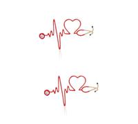 FRCOLOR 2 Broches De Electrocardiograma Con Latidos Del Corazón Accesorios Para Trajes Broches Con Diseño De Corazón Accesorios Para Camisas Y Trajes Broches Para Ropa Broches De