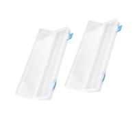 FRCOLOR 2 Cajas Transparentes para Organizar y Almacenar de Plástico Estuche Multifunción Diseño Portátil para Lápices de Acuarela y Bolígrafos para Estudiantes