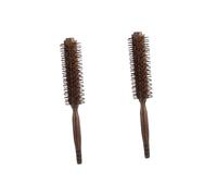 FRCOLOR 2 cepillos de rodillo de cerdas para el pelo, cepillo de rodillo de madera, cepillo para rizar el pelo, cepillo para el pelo rizado, cepillo redondo para secar el pelo rizado, peine para rizos