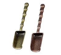 FRCOLOR 2 Cucharas de Té Resistentes y Cómodas Diseño Clásico de Aleación de Cobre Kit de Accesorios para Surtido de Té en 2 Piezas Color Aleatorio